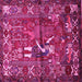 Square Machine Washable Animal Pink Traditional Rug, wshtr625pnk