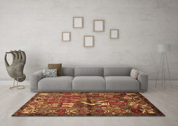 Machine Washable Animal Brown Traditional Rug in a Living Room,, wshtr625brn