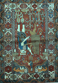 Animal Light Blue Traditional Rug, tr625lblu