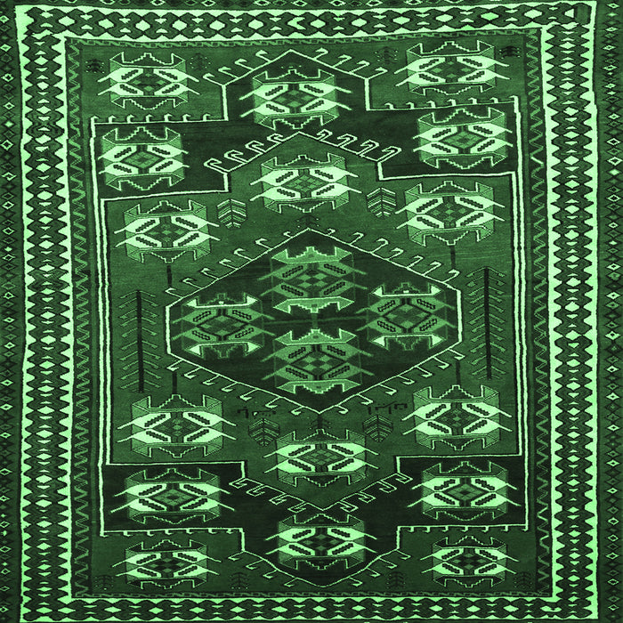 Square Machine Washable Persian Emerald Green Traditional Area Rugs, wshtr626emgrn