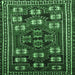 Square Machine Washable Persian Emerald Green Traditional Area Rugs, wshtr626emgrn