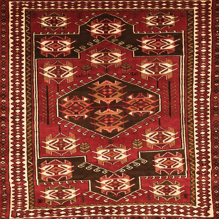 Round Machine Washable Persian Orange Traditional Area Rugs, wshtr626org