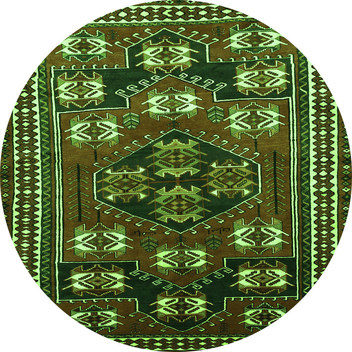 Square Persian Green Traditional Rug, tr626grn