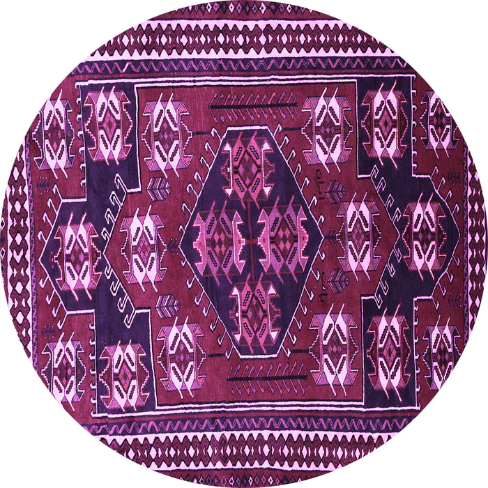 Round Persian Purple Traditional Rug, tr626pur
