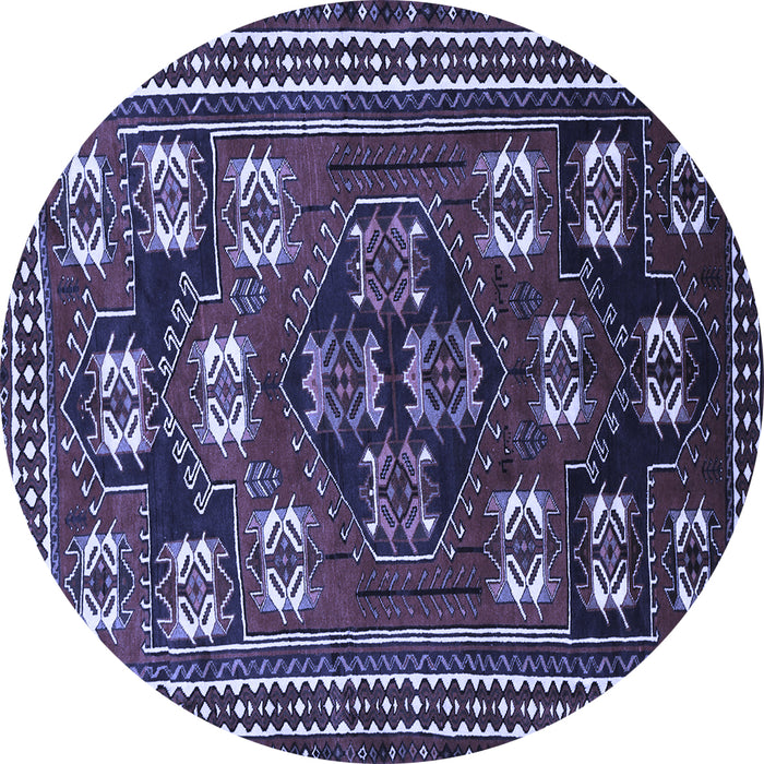 Round Persian Blue Traditional Rug, tr626blu