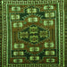 Round Machine Washable Persian Green Traditional Area Rugs, wshtr626grn