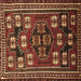 Square Machine Washable Persian Brown Traditional Rug, wshtr626brn