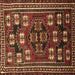 Square Persian Brown Traditional Rug, tr626brn