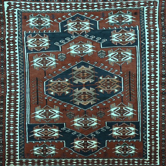 Square Machine Washable Persian Light Blue Traditional Rug, wshtr626lblu