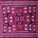 Square Machine Washable Persian Pink Traditional Rug, wshtr626pnk