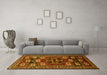 Machine Washable Persian Yellow Traditional Rug in a Living Room, wshtr626yw