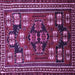 Square Machine Washable Persian Purple Traditional Area Rugs, wshtr626pur