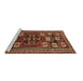 Sideview of Machine Washable Persian Brown Traditional Rug, wshtr626brn