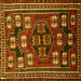 Square Persian Yellow Traditional Rug, tr626yw