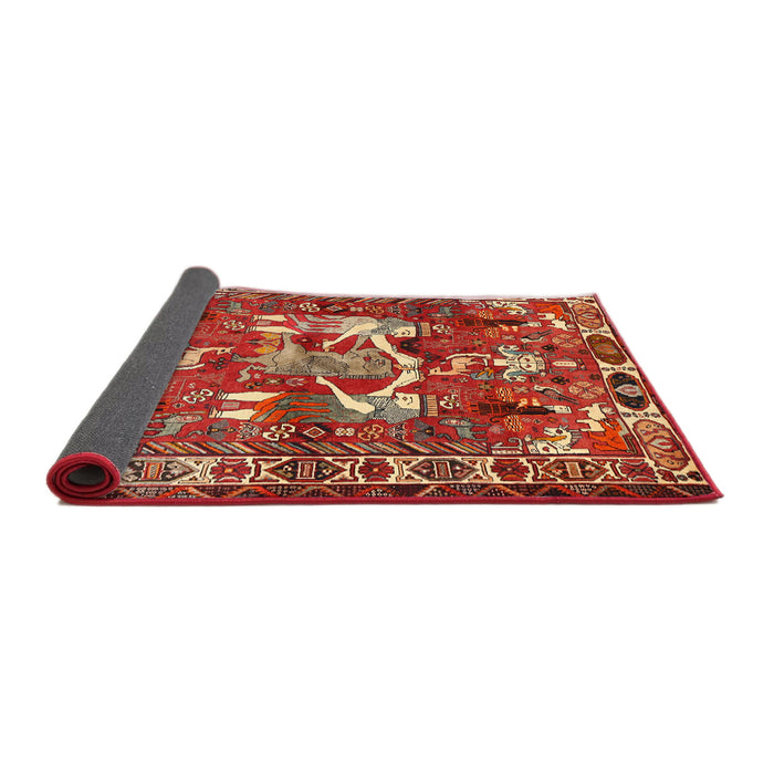 Sideview of Traditional Red Animal Rug, tr627