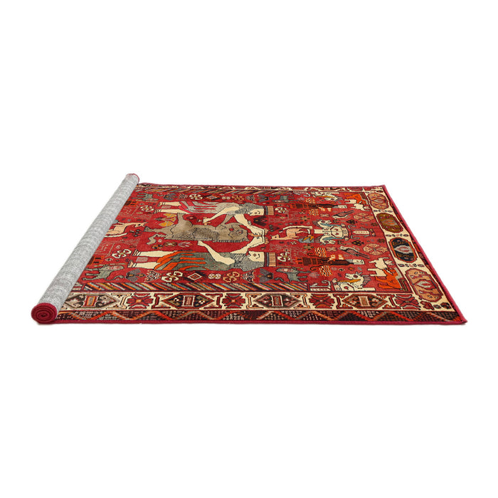 Sideview of Machine Washable Traditional Red Rug, wshtr627