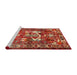 Sideview of Machine Washable Traditional Red Rug, wshtr627