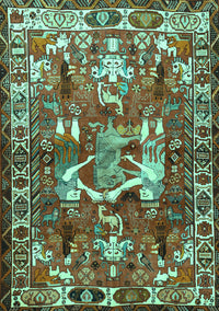 Animal Turquoise Traditional Rug, tr627turq