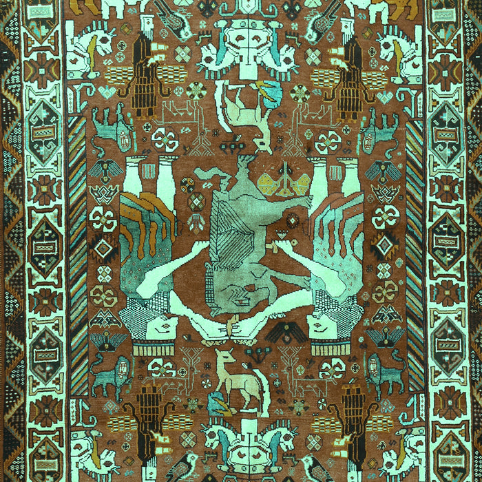 Animal Turquoise Traditional Rug, tr627turq
