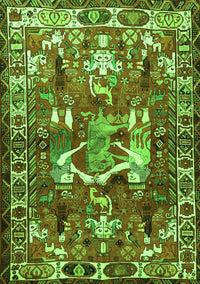 Animal Green Traditional Rug, tr627grn