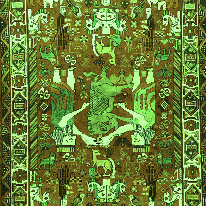 Animal Green Traditional Rug, tr627grn
