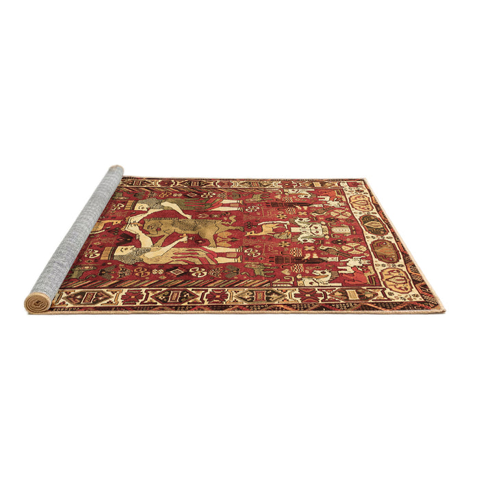 Sideview of Machine Washable Animal Brown Traditional Rug, wshtr627brn