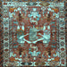 Square Animal Light Blue Traditional Rug, tr627lblu