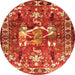 Machine Washable Animal Orange Traditional Area Rugs, wshtr627org