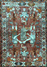 Animal Light Blue Traditional Rug, tr627lblu