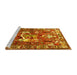 Sideview of Machine Washable Animal Yellow Traditional Rug, wshtr627yw