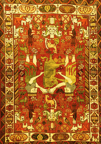 Animal Yellow Traditional Rug, tr627yw