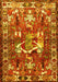 Animal Yellow Traditional Rug, tr627yw