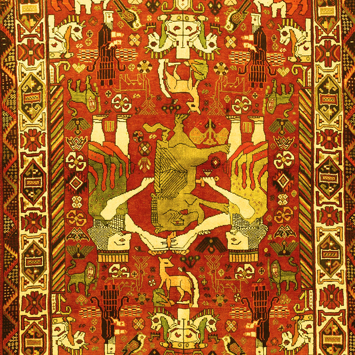 Animal Yellow Traditional Rug, tr627yw
