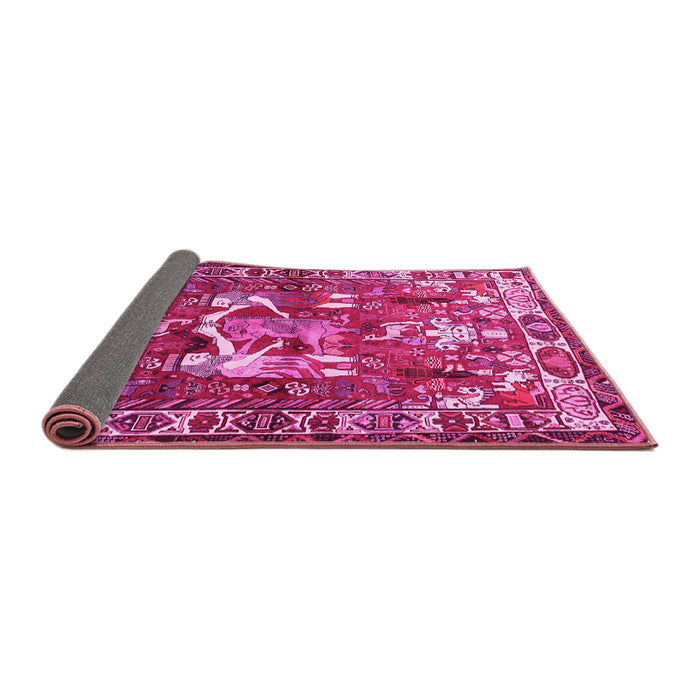 Sideview of Animal Pink Traditional Rug, tr627pnk