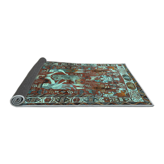 Sideview of Animal Light Blue Traditional Rug, tr627lblu