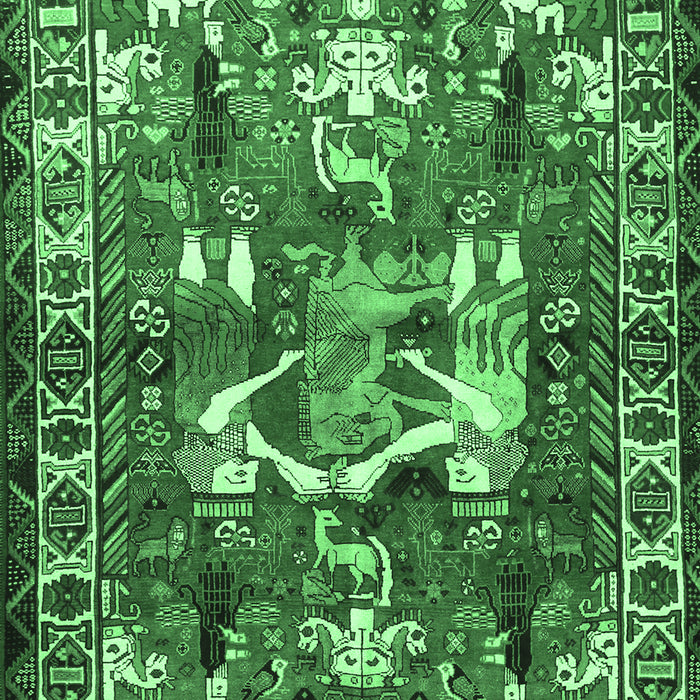 Animal Emerald Green Traditional Rug, tr627emgrn