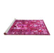 Sideview of Machine Washable Animal Pink Traditional Rug, wshtr627pnk
