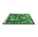 Sideview of Machine Washable Animal Emerald Green Traditional Area Rugs, wshtr627emgrn