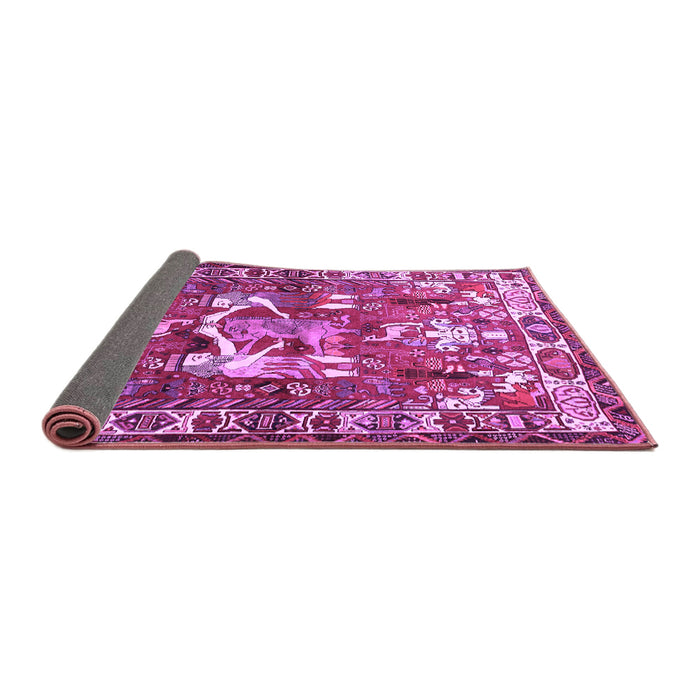 Sideview of Animal Purple Traditional Rug, tr627pur