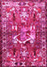 Machine Washable Animal Pink Traditional Rug, wshtr627pnk