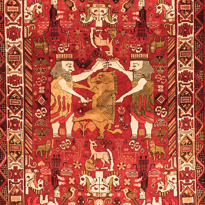 Animal Orange Traditional Rug, tr627org