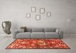 Machine Washable Animal Orange Traditional Area Rugs in a Living Room, wshtr627org