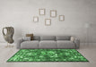 Machine Washable Animal Emerald Green Traditional Area Rugs in a Living Room,, wshtr627emgrn