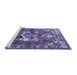 Sideview of Machine Washable Animal Blue Traditional Rug, wshtr627blu