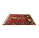 Sideview of Machine Washable Traditional Tomato Red Rug, wshtr628