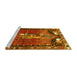 Sideview of Machine Washable Animal Yellow Traditional Rug, wshtr628yw