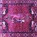 Square Animal Purple Traditional Rug, tr628pur