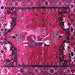 Square Machine Washable Animal Pink Traditional Rug, wshtr628pnk