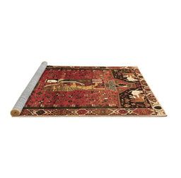 Sideview of Machine Washable Animal Brown Traditional Rug, wshtr628brn