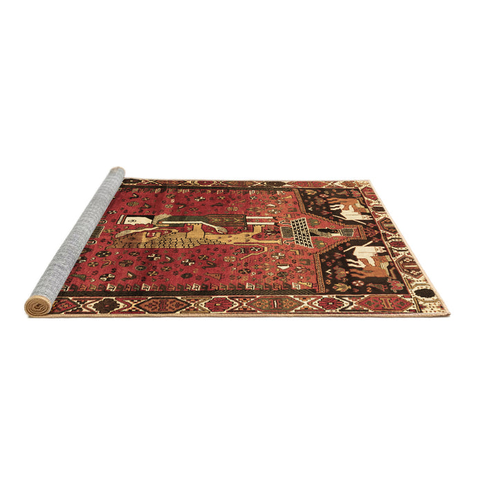 Sideview of Machine Washable Animal Brown Traditional Rug, wshtr628brn